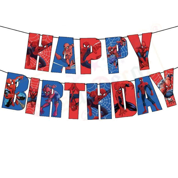 Banner Happy Birthday Spiderman