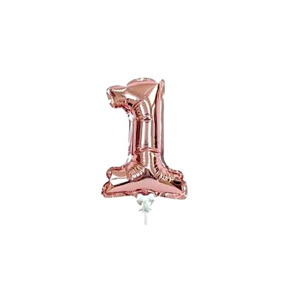 Balloons Self Inflating Rose-Gold foil Number.1 - Basics.Pk