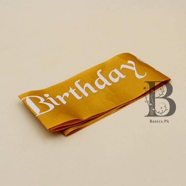 Sash Birthday Prince White On Golden - Basics.Pk