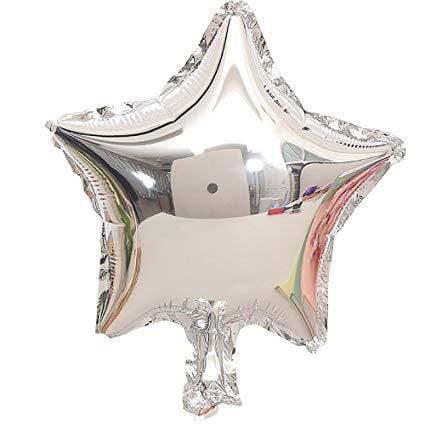 Balloons Foil Star Shape Silver (10 Inches) - Basics.Pk