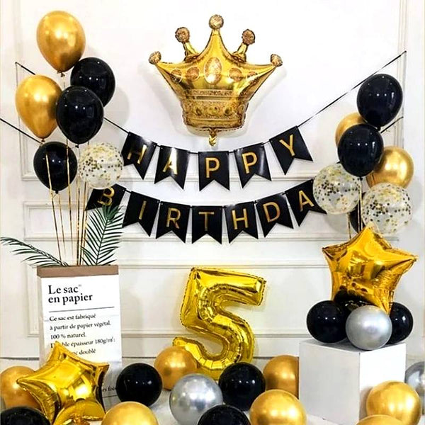 Balloons Bunch Crown with HBD Banner