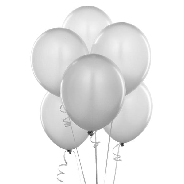 Balloons Plain Party Balloons Silver (Single) - Basics.Pk