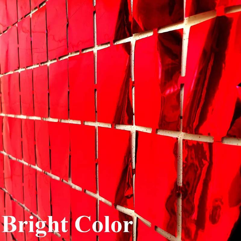 Curtain Foil Block Square Birthday Party Backdrop Decorations Red