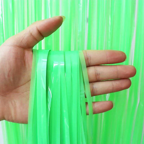 Curtains Plastic Strips Pastel Fluro-Green