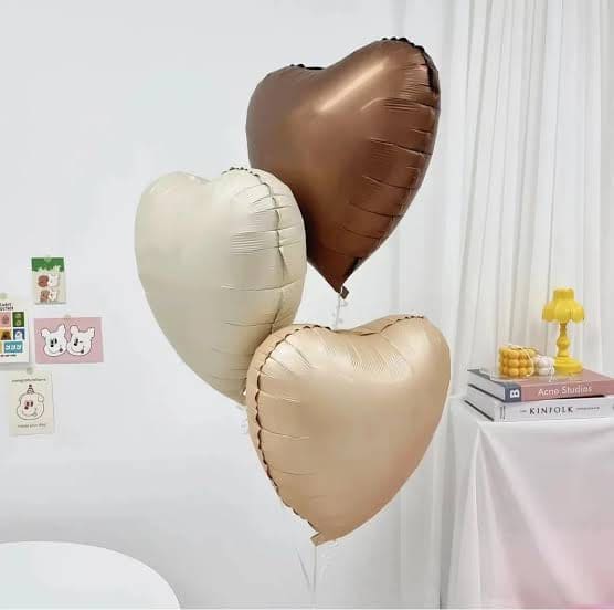 Balloons Foil Heart Shape ( Special Color: Light brown )