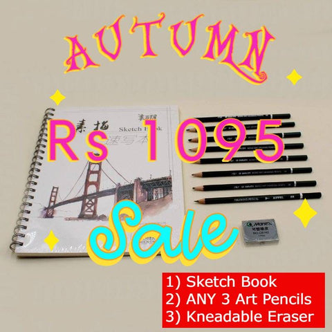 Sketching Art Pack Sketch Book + Any 3 Quality Mono Art Pencils + Marie's Kneaded Eraser