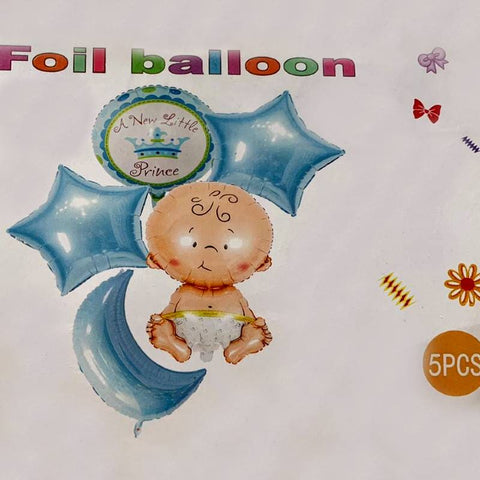 Balloons Foil for Boy with Moon (Pack of 5)