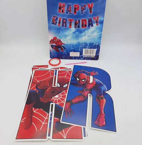 Banner Happy Birthday Spiderman