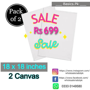 100% Cotton Cloth Canvas Deal Pack of 2 ( 18 x 18 inches )