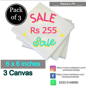 100% Cotton Cloth Canvas Deal Pack of 3 ( 6 x 6 inches )
