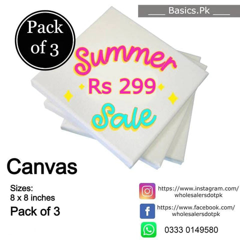 100% Cotton  Cloth Canvas Deal Pack of 3 ( 8 x 8 inches )