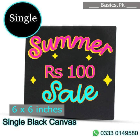 100% Cotton Cloth Canvas  6" x 6" 100% BLACK