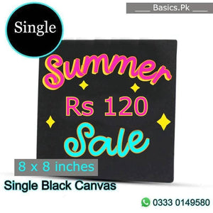 100% Cotton Cloth Canvas  8 x 8 inches Black