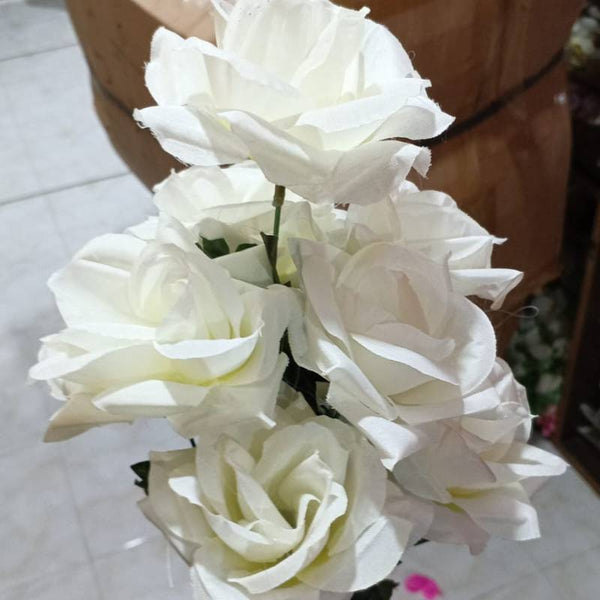 Flowers - White Rose 8-9 in a bunch ( 2 feet )
