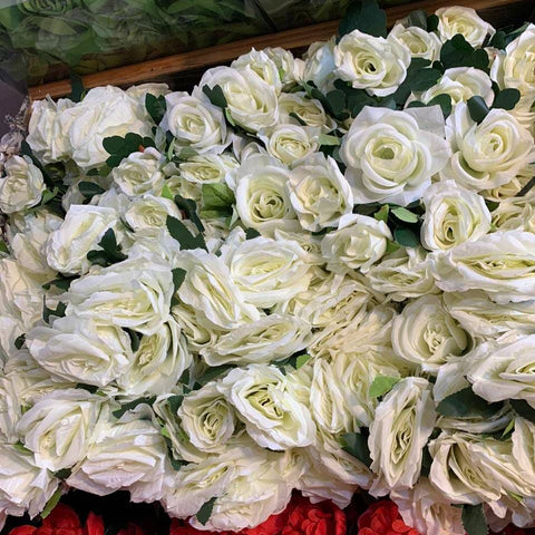 Flowers - White Rose 8-9 in a bunch ( 2 feet )
