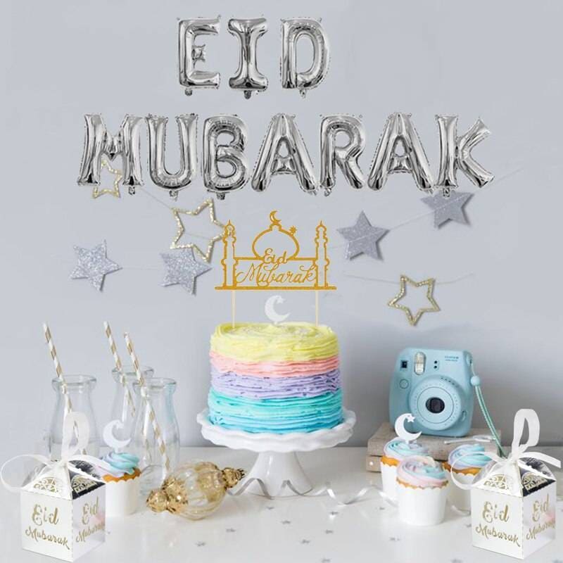 Balloons - Eid Mubarak Silver