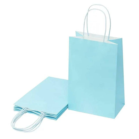 Goody Bag ( Gift Paper Bags) 8x6 inches Light Blue ( pack of 12 )