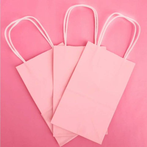 Goody Bag ( Gift Paper Bags) 8x6 inches Light Pink ( pack of 12 )