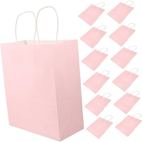 Goody Bag ( Gift Paper Bags) 8x6 inches Light Pink ( pack of 12 )