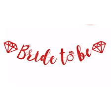 Banner Bride To Be Red Cut