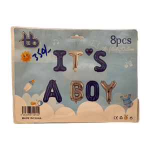 Balloons Foil Its a Boy Blue and Silver Combination with heart (Pack of 8)