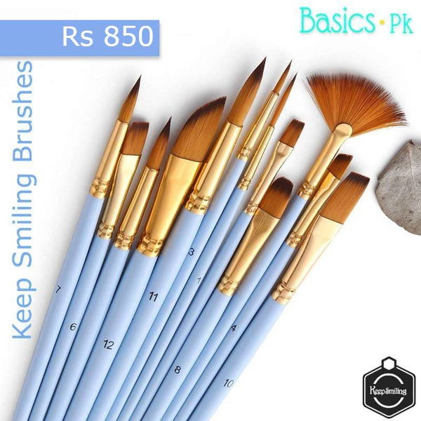 Keep Smiling Mix Brushes Pack of 12 Blue
