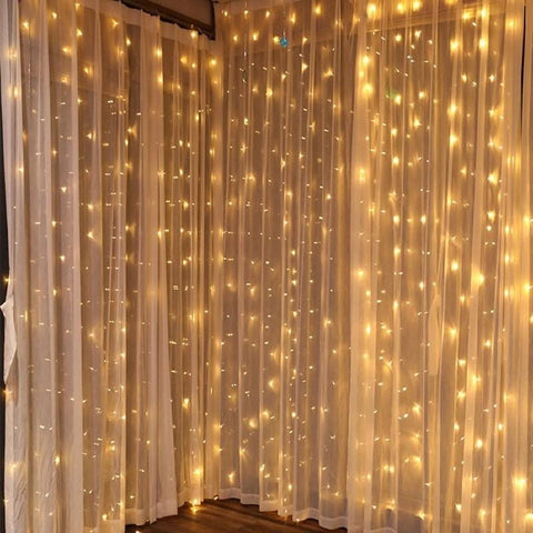 LED light Curtain Warm ( 9 x 9 feet) - Basics.Pk