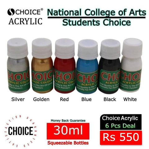 Choice 6 Acrylic Paints [30ml]