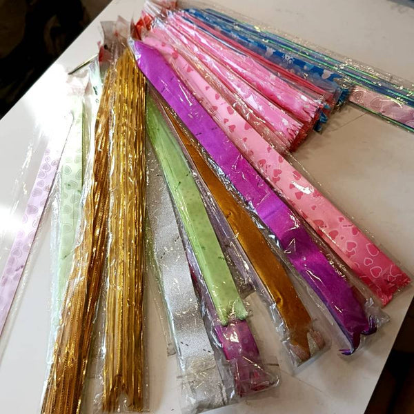 Tie Flower Ribbons Mix Colors ( Choice )
