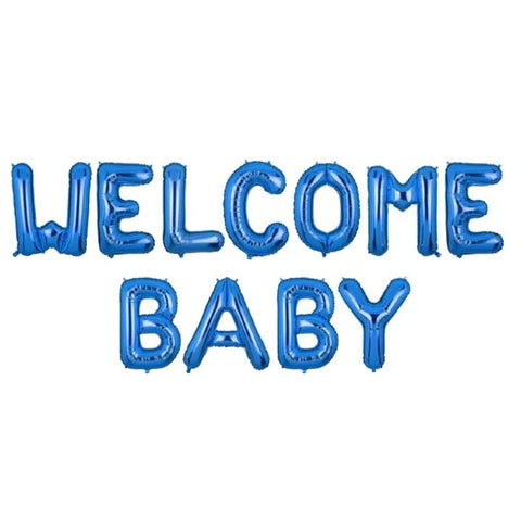 Balloons Foil "WELCOME BABY" Blue