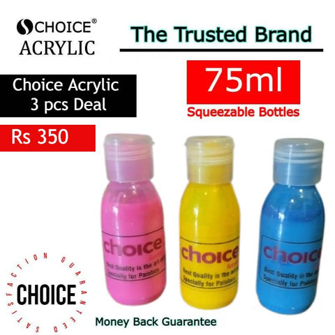 CHOICE 75ml Acrylic Paints Deal - Pack of 3