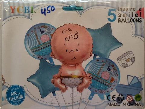 Balloons Foil Baby Boy (Pack of 5)