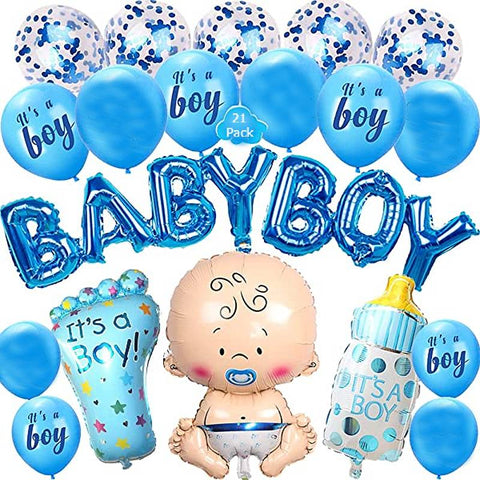 Balloons Foil A New Baby Boy Pack of 21
