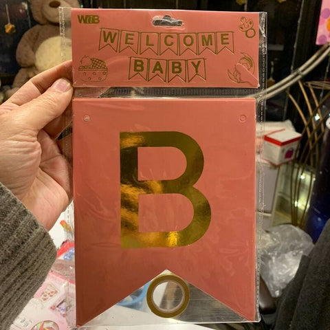 Banner "WELCOME BABY" Pink
