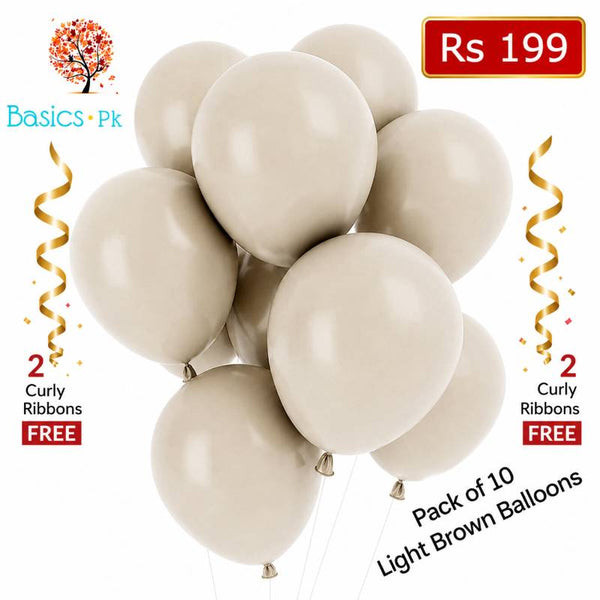 Balloon Pack - 10 Balloon bunch - Light Brown