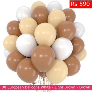 Balloon Bunch - 30 European High Quality Balloons - Shades of Brown