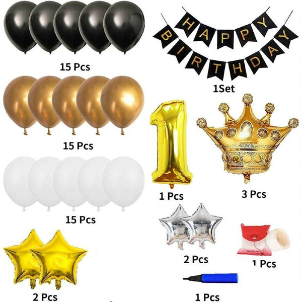 Balloons Bunch Crown + Metallic Balloons + Balloon Pump