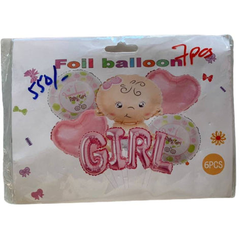 Balloons Foil GIRL Pack of 6