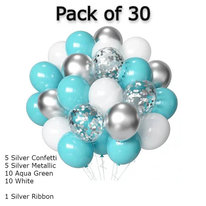 Balloons Bunch 30  - 5 Metallic + 5 Confetti + 20 latex