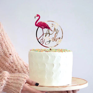 Cake Topper Happy Birthday Flamingo Oh Baby
