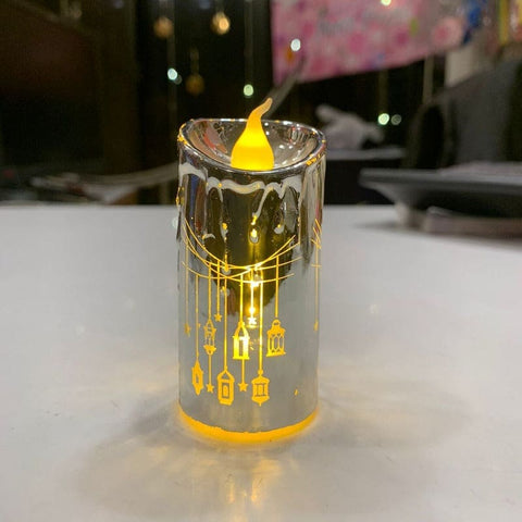 Lights - Silver LED Warm Light Ramazan Candle ( 6 Pack / Single )