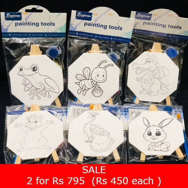 Keep Smiling Kids SINGLE Hexagon Canvas with Easel ( Buy 2 for Rs 795 )