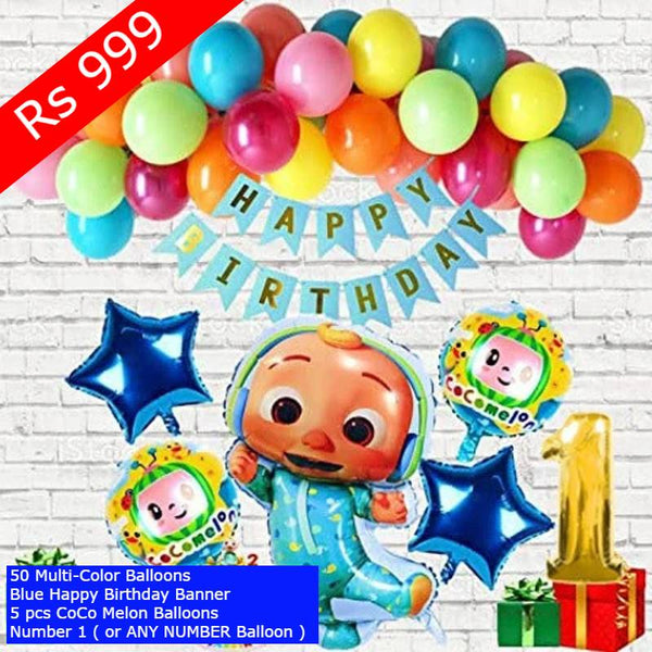CoCo Melon Happy Birthday Theme Foil Balloon for First Birthday