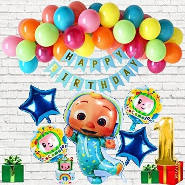 CoCo Melon Happy Birthday Theme Foil Balloon for First Birthday