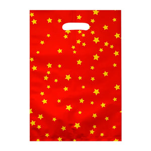 Goody Bag Foil Red with Golden Stars  (Red-Golden)