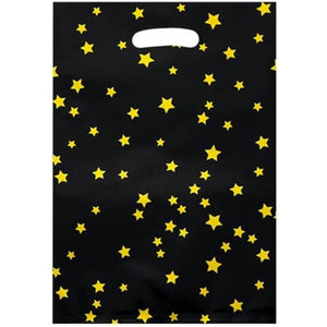 Goody Bag Foil Black with Golden Stars  (Golden-Black)