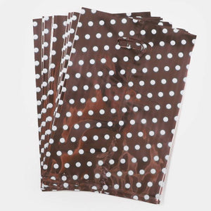 Goody Bag Foil Dots Rose with White Dots