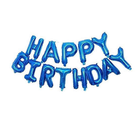 Balloons Foil "Happy Birthday" Dark Blue - Basics.Pk