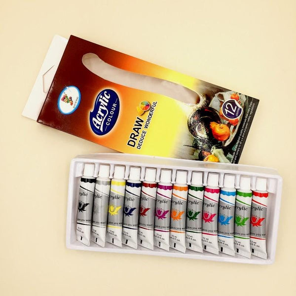 Professional Acrylic Color Tubes 12ml - Pack of 12 - Basics.Pk