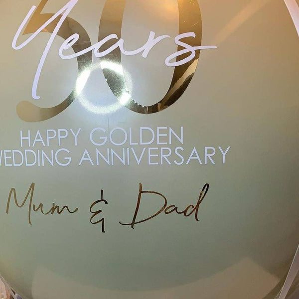 Balloon Baskets (3B)-Happy Anniversary Mom & Dad + Roses + Custom Writing